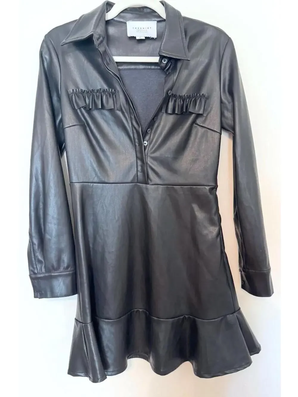 The Shirt by Rochelle Behrens Faux Leather Mini Dress - XS